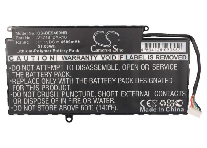 11.1V, 4600mAh, Li-Polymer Battery fits Dell, Ins14zd-3526, Inspiron 14 5439, 51.06Wh