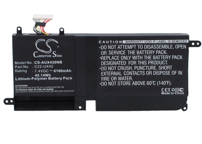 7.4V, 6100mAh, Li-Polymer Battery fits Asus, Ux42e3317vs-sl, Ux42e3517vs, 45.14Wh