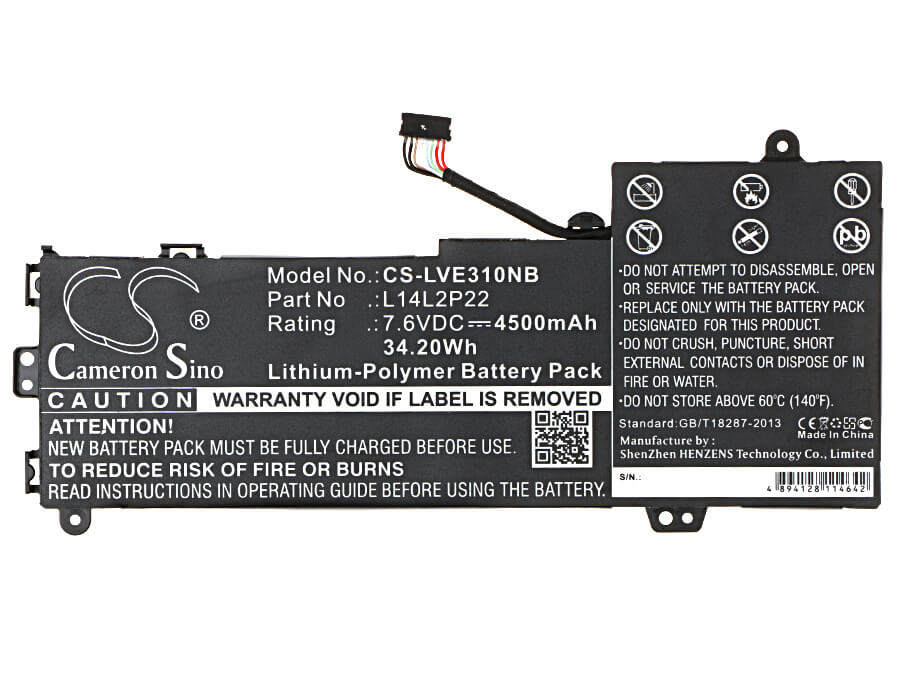 7.6V, 4500mAh, Li-Polymer Battery fits Lenovo, E31, E31-70, 34.2Wh
