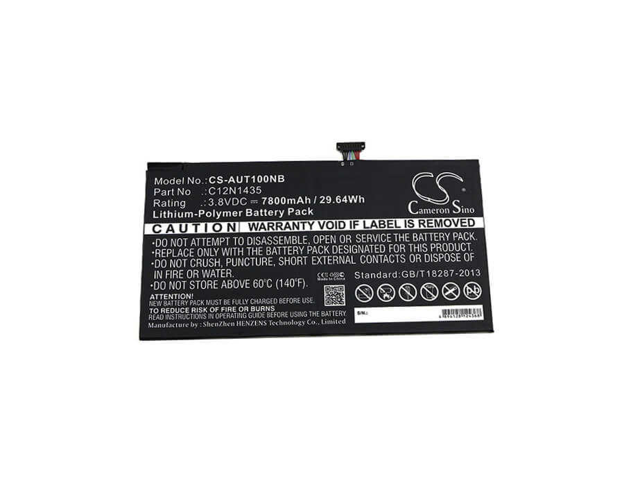 3.8V, 7800mAh, Li-Polymer Battery fits Asus, Transformer Book T100ha, 29.64Wh