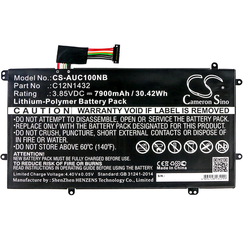 3.85V, 7900mAh, Li-Polymer Battery fits Asus, 90nl0971-m00290, C100pa, 30.415Wh
