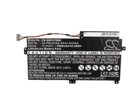 10.8V, 3950mAh, Li-ion Battery fits Samsung, 340xaa, 340xaa-k03, 42.66Wh
