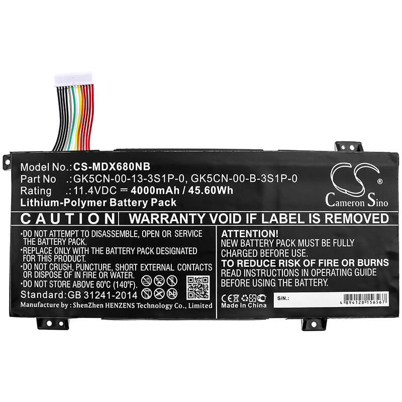 11.4V, 4000mAh, Li-Polymer Battery fits Machenike, F117 Break, F117-b, 45.6Wh