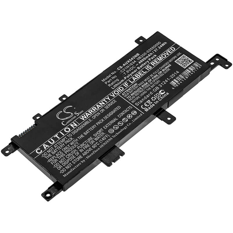 7.6V, 4900mAh, Li-Polymer Battery fits Asus, A580b, A580uba7100, 37.24Wh