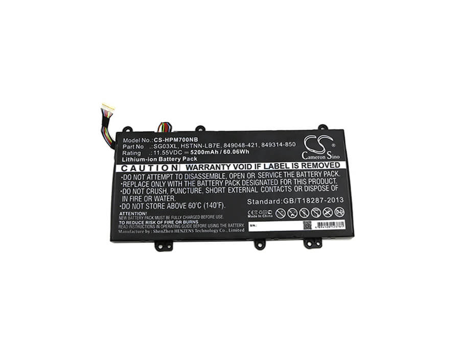 11.55V, 5200mAh, Li-ion Battery fits Hp, 17t-u000, 17-u000, 60.06Wh