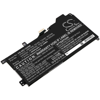 7.6V, 4650mAh, Li-Polymer Battery fits Dell, Latitude 12 7200, Latitude 7200 2-in-1, 35.34Wh