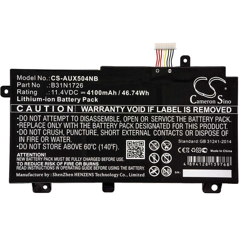 11.4V, 4100mAh, Li-ion Battery fits Asus, Fx504, Fx504g, 46.74Wh