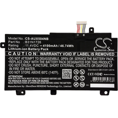 11.4V, 4100mAh, Li-ion Battery fits Asus, Fx504, Fx504g, 46.74Wh