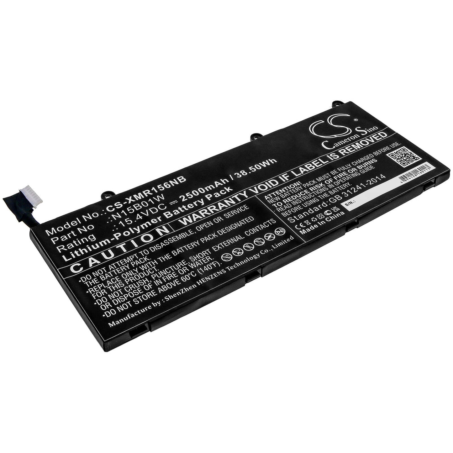 15.4V, 2500mAh, Li-Polymer Battery fits Xiaomi, Mi Ruby 15.6, 38.5Wh
