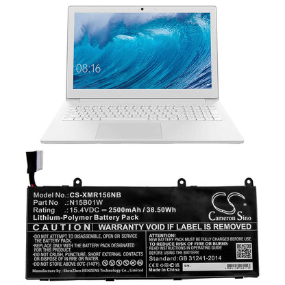 15.4V, 2500mAh, Li-Polymer Battery fits Xiaomi, Mi Ruby 15.6, 38.5Wh