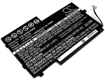 3.75V, 8050mAh, Li-Polymer Battery fits Acer, Aspire Switch 10e, Sw3-013, 30.1875Wh