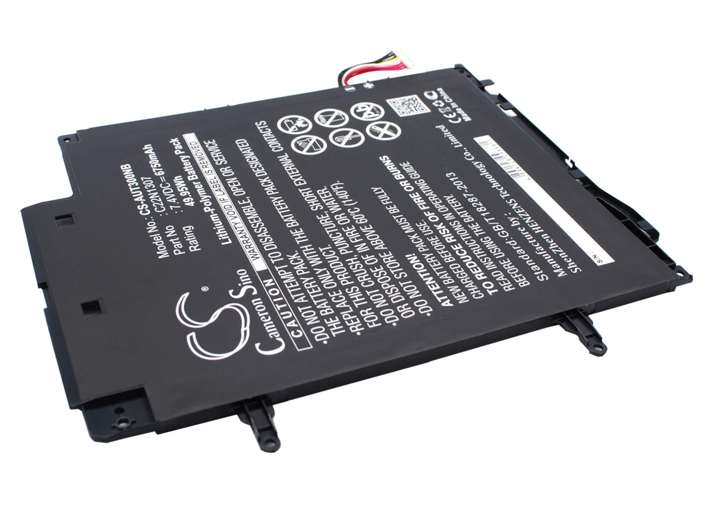 7.4V, 6750mAh, Li-Polymer Battery fits Asus, T300chi-f1-db, T300la-13nb02w1m28011, 49.95Wh