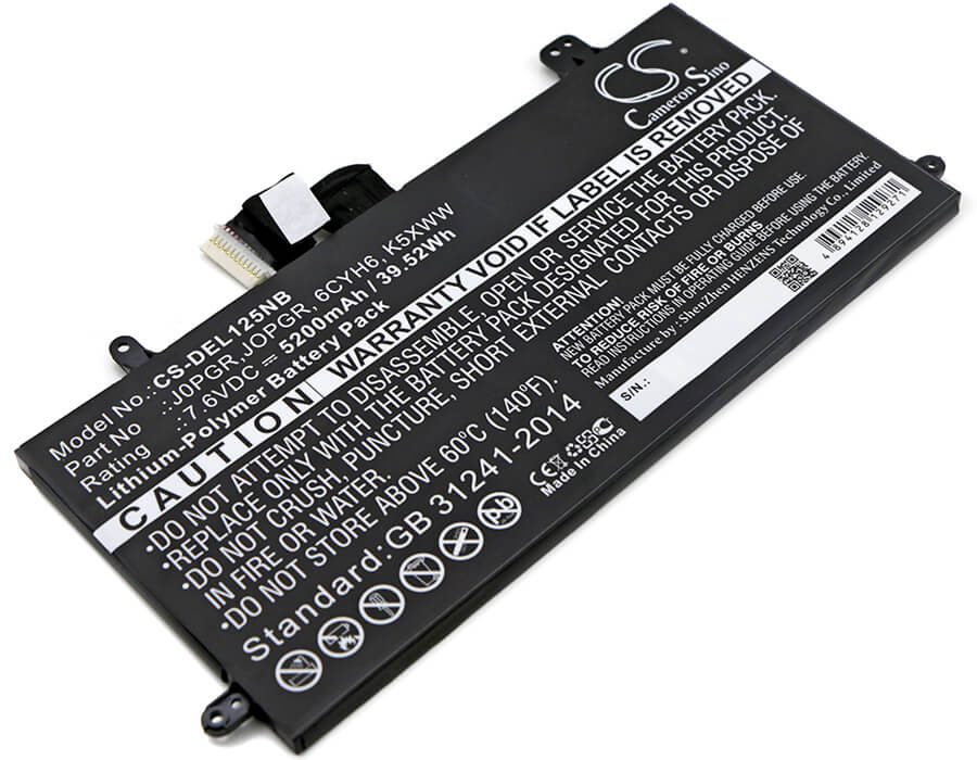 7.6V, 5200mAh, Li-Polymer Battery fits Dell, Latitude 12 5285 2-in-1, Latitude 5290, 39.52Wh