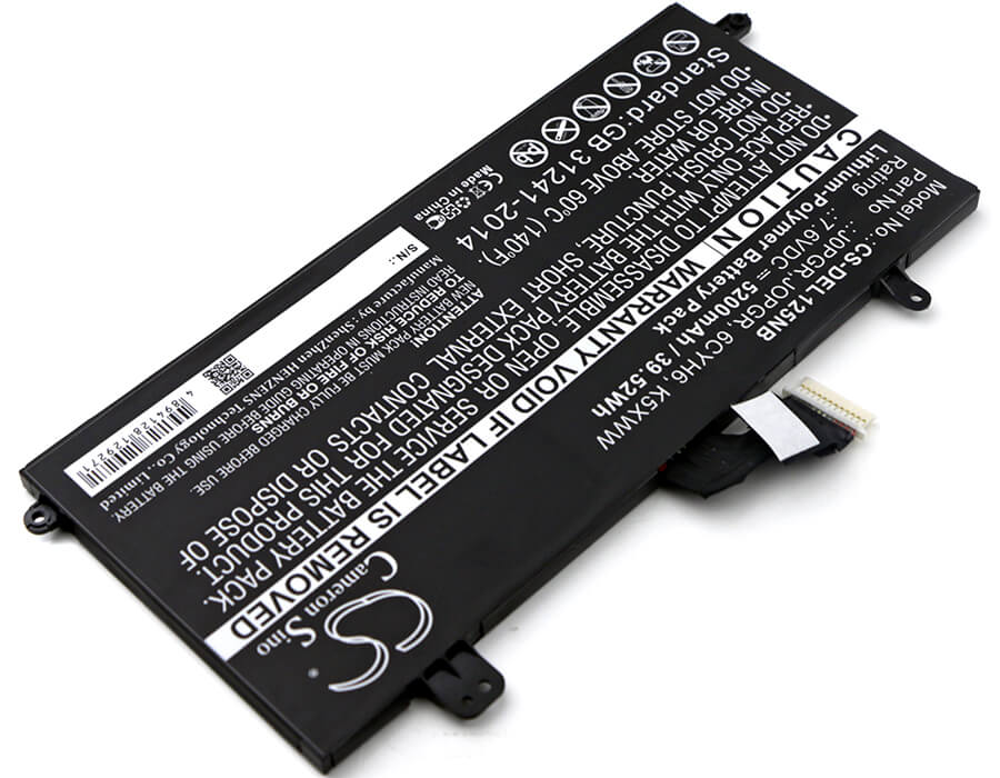 7.6V, 5200mAh, Li-Polymer Battery fits Dell, Latitude 12 5285 2-in-1, Latitude 5290, 39.52Wh