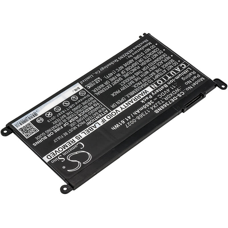 11.4V, 3650mAh, Li-ion Battery fits Dell, 14(i5-7200u/4g/128g 500g), 7000 14 (i5-7200u/4gb/128gb 50, 41.61Wh