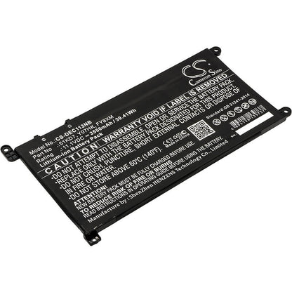 11.1V, 3550mAh, Li-ion Battery fits Dell, Chromebook 11 3100, Chromebook 11 3180, 39.405Wh