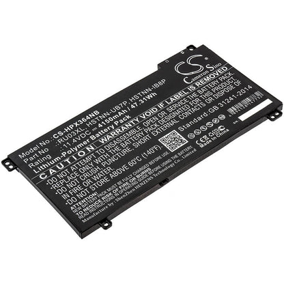 11.4V, 4150mAh, Li-Polymer Battery fits Hp, Probook X360 11 G3, Probook X360 11 G3 Education, 47.31Wh