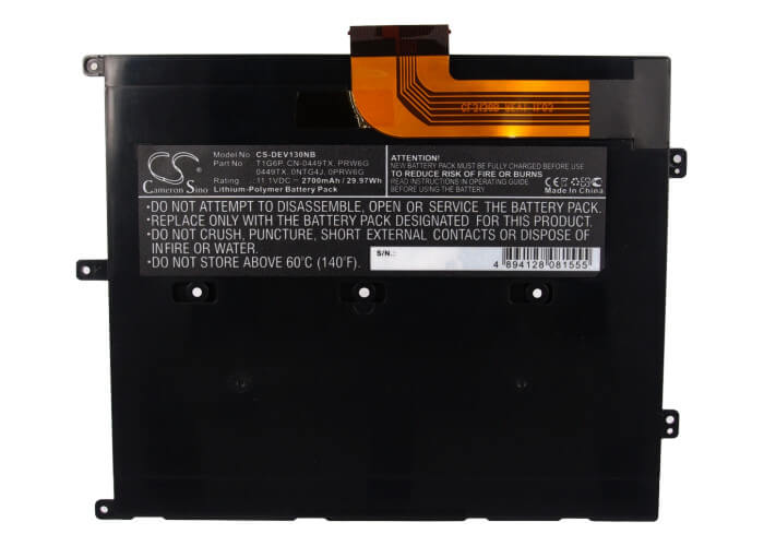 11.1V, 2700mAh, Li-Polymer Battery fits Dell, Vostro V13, Vostro V130, 29.97Wh