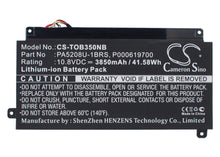 10.8V, 3850mAh, Li-Polymer Battery fits Toshiba, Cb30-b, Cb30-b-103, 41.58Wh