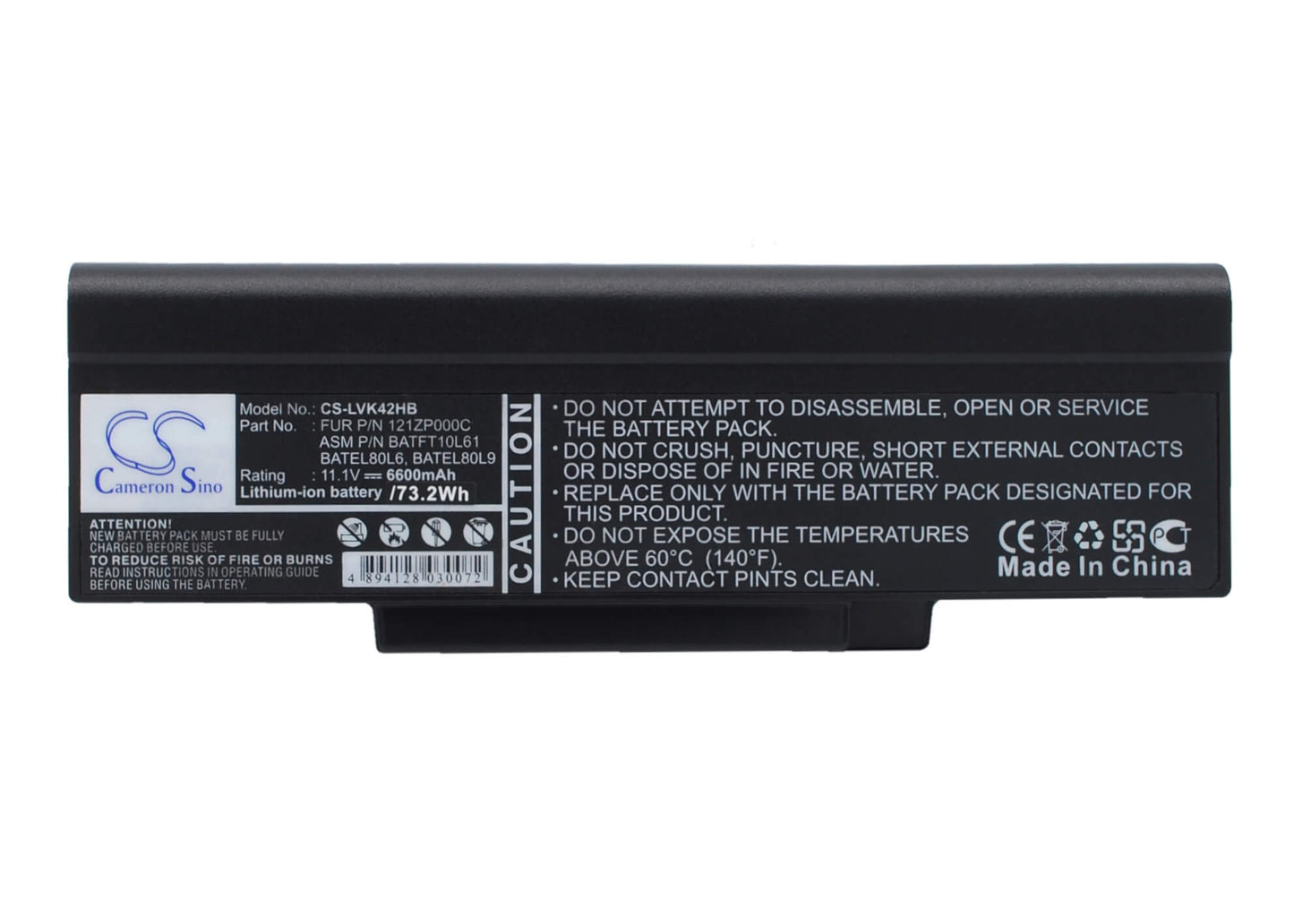 11.1V, 4400mAh, Li-ion Battery fits Dell, Inspriron 1425, Inspriron 1427, 48.84Wh