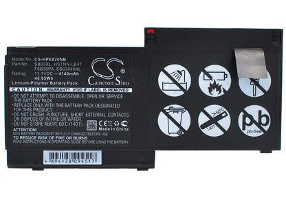 11.1V, 4140mAh, Li-Polymer Battery fits Hp, Elitebook 720 G1(j8x18aa), Elitebook 720 G1-k6n35us, 45.954Wh