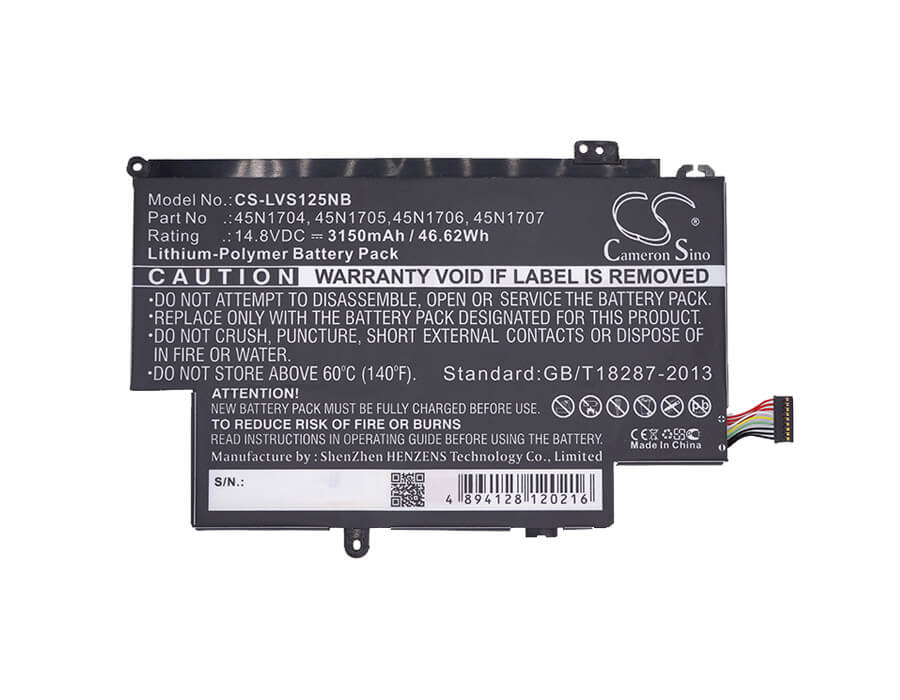 14.8V, 3150mAh, Li-Polymer Battery fits Lenovo, 20cds00500, 20cds00700, 46.62Wh