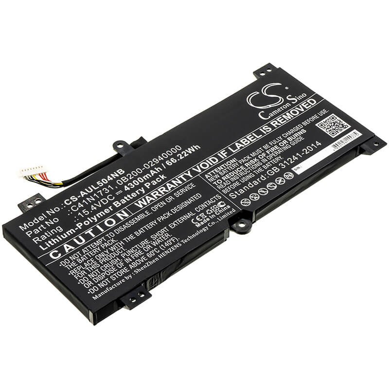 15.4V, 4300mAh, Li-Polymer Battery fits Asus, G515gv, G515gw, 66.22Wh