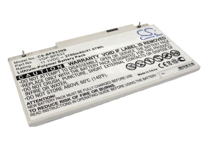 11.1V, 3700mAh, Li-Polymer Battery fits Sony, Svt-14, Svt-14 Touchscreen Ultrabooks, 41.07Wh