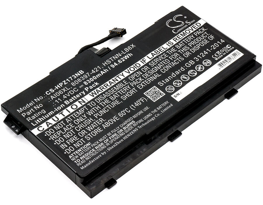 11.4V, 8300mAh, Li-ion Battery fits Hp, Zbook 17 G3, Zbook 17 G3 (m9l94av), 94.62Wh