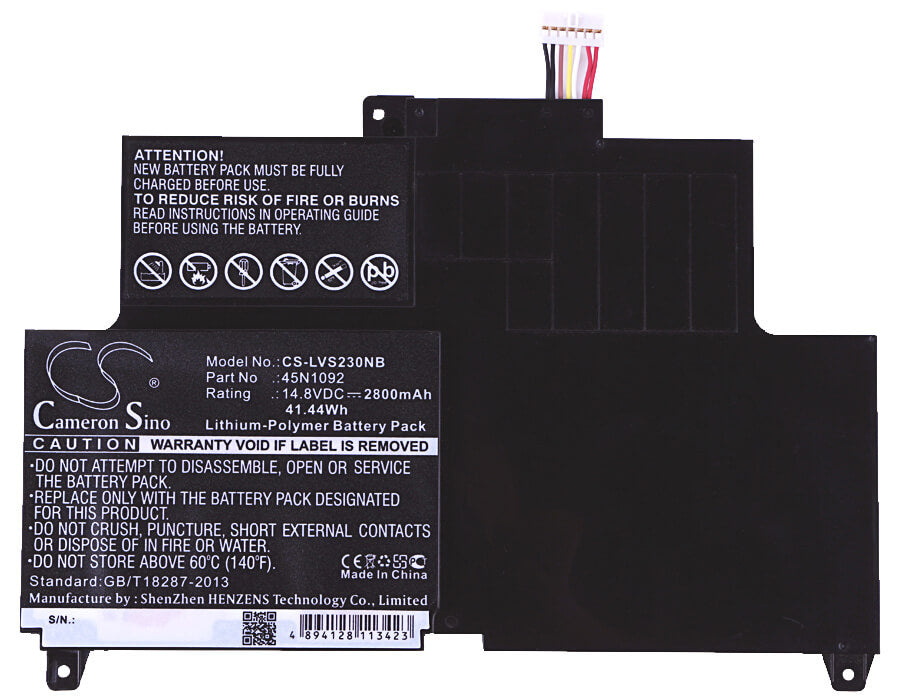 14.8V, 2800mAh, Li-Polymer Battery fits Lenovo, 33471c8, 33471d6, 41.44Wh
