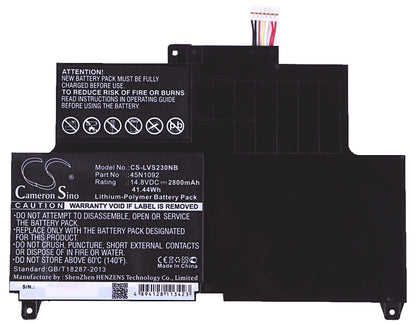 14.8V, 2800mAh, Li-Polymer Battery fits Lenovo, 33471c8, 33471d6, 41.44Wh