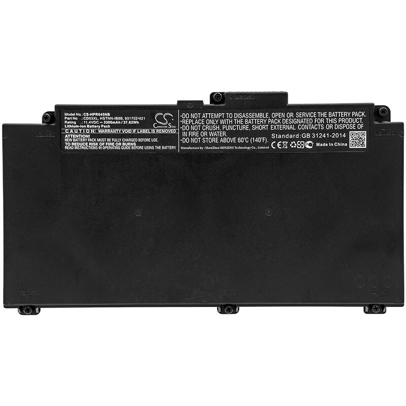 11.4V, 3300mAh, Li-ion Battery fits Hp, Probook 645 G, Probook 645 G4, 37.62Wh