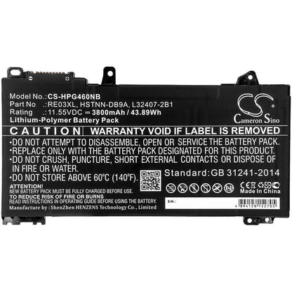 11.55V, 3800mAh, Li-Polymer Battery fits Hp, 66 Pro 13 G2, 6bn40ea, 43.89Wh