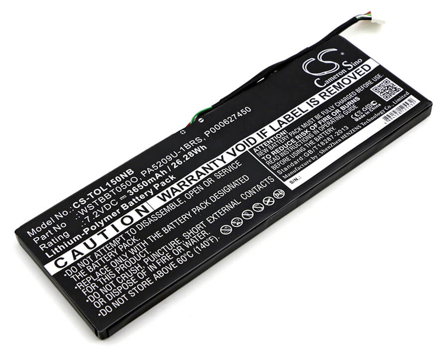 7.2V, 3650mAh, Li-Polymer Battery fits Toshiba, Satellite L10t, Satellite L10w, 26.28Wh