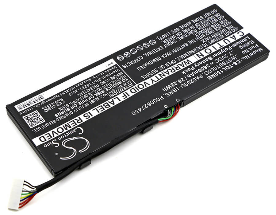 7.2V, 3650mAh, Li-Polymer Battery fits Toshiba, Satellite L10t, Satellite L10w, 26.28Wh