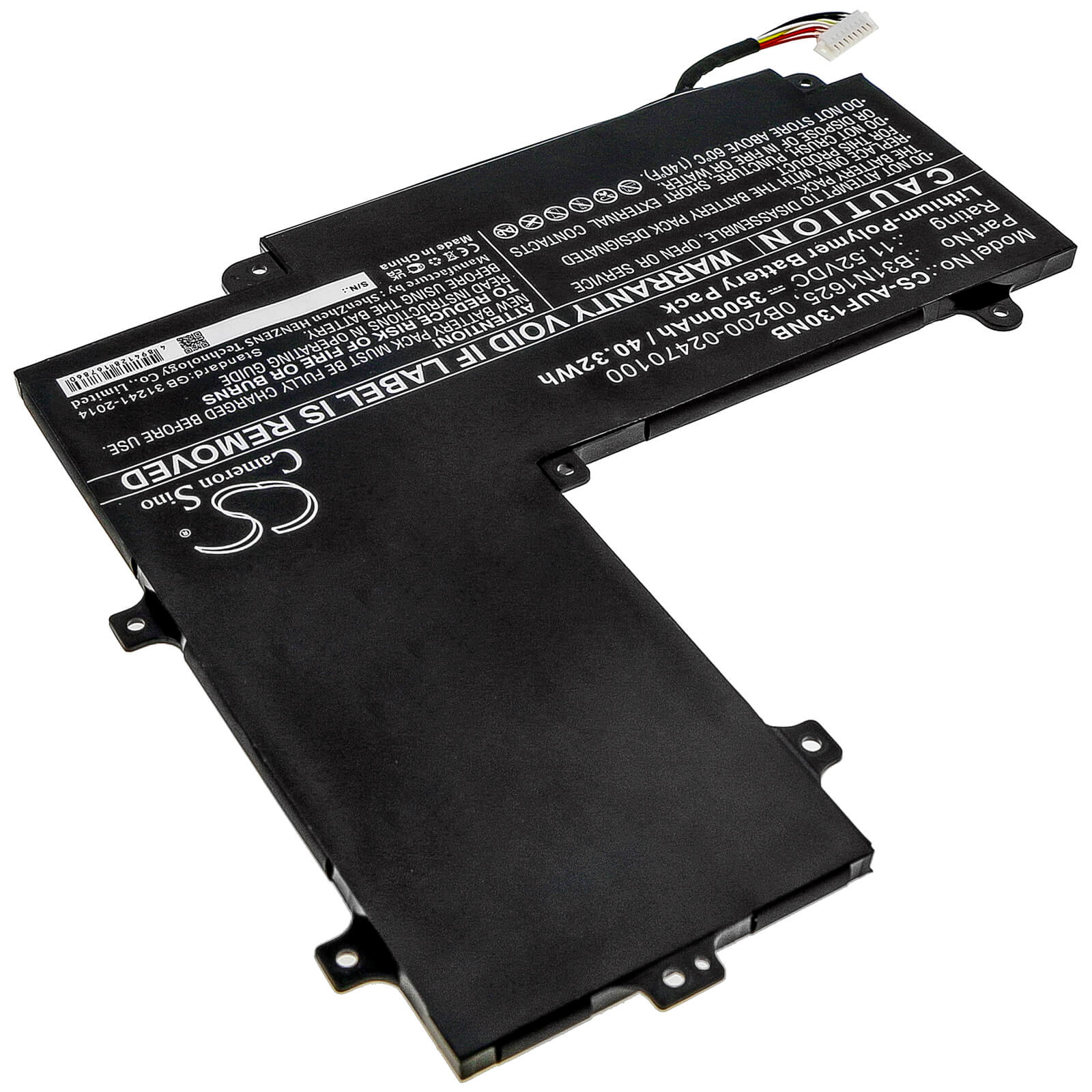 11.52V, 3500mAh, Li-Polymer Battery fits Asus, Tp203mah, Tp203mah-1e, 40.32Wh