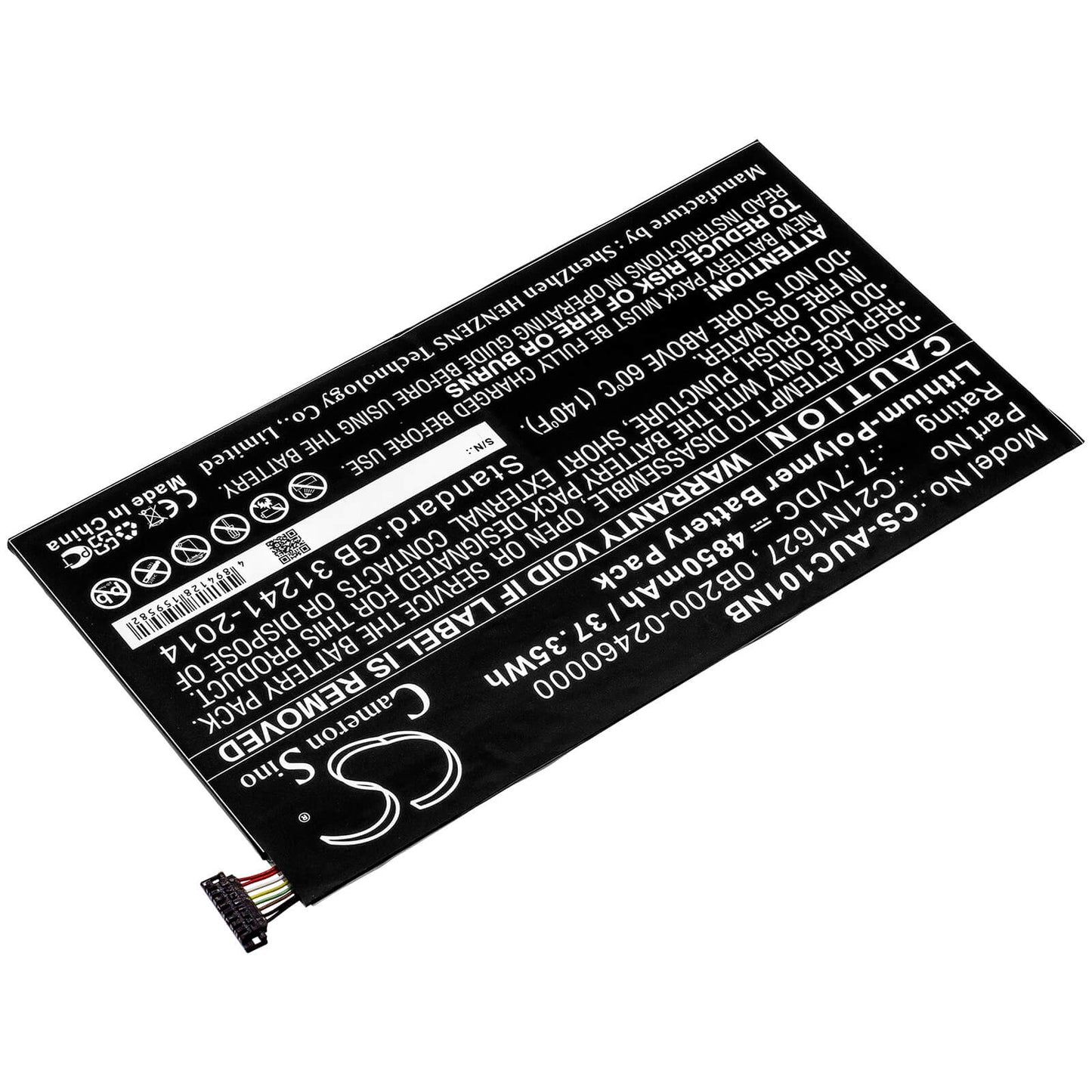 7.7V, 4850mAh, Li-Polymer Battery fits Asus, C101pa, Chromebook Flip C101pa, 37.345Wh
