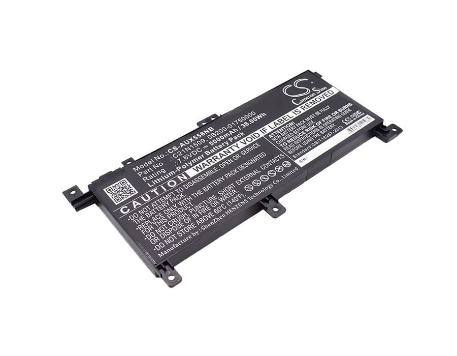 7.6V, 5000mAh, Li-Polymer Battery fits Asus, F556ua-ab32, F556ua-dm1014t, 38Wh