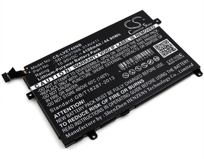 10.95V, 4100mAh, Li-Polymer Battery fits Lenovo, Thinkpad E470, Thinkpad E470 (20h1001ncd), 44.895Wh