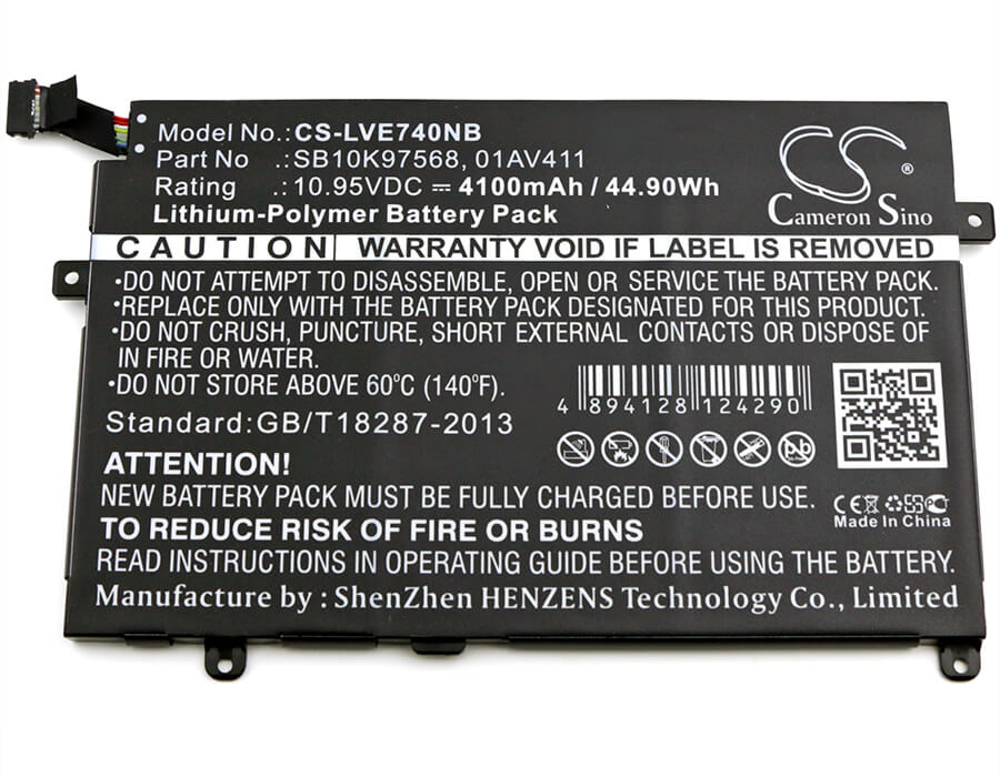 10.95V, 4100mAh, Li-Polymer Battery fits Lenovo, Thinkpad E470, Thinkpad E470 (20h1001ncd), 44.895Wh