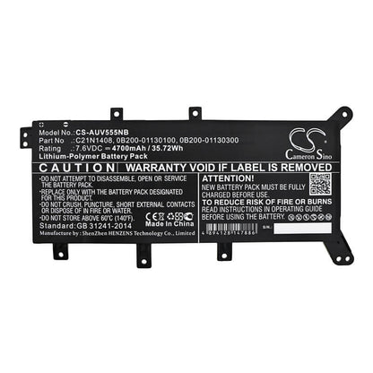 7.6V, 4700mAh, Li-Polymer Battery fits Asus, A555lj, A555lj-dm941t, 35.72Wh