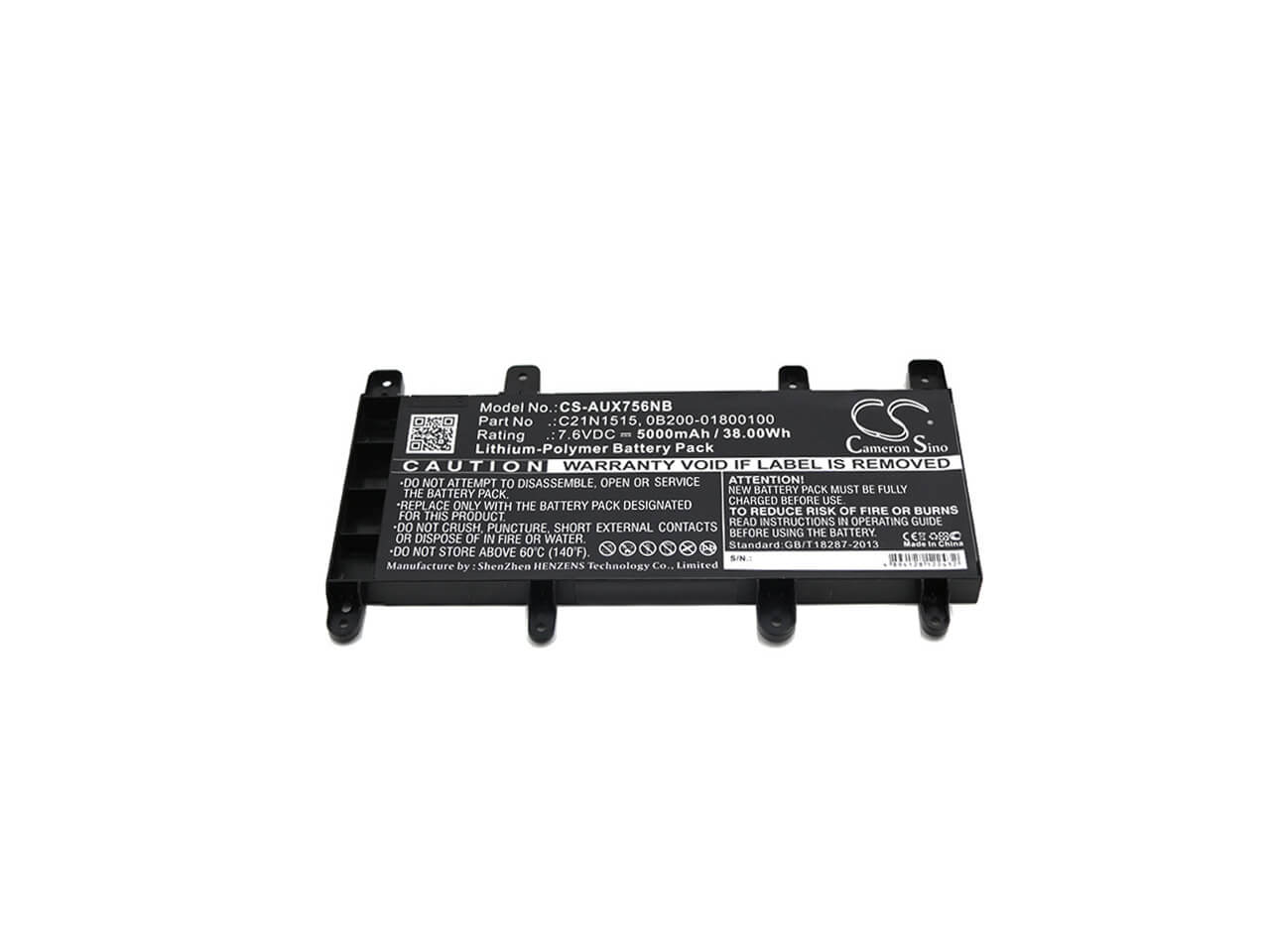 7.6V, 5000mAh, Li-Polymer Battery fits Asus, F756ua, F756ua-t4278t, 38Wh
