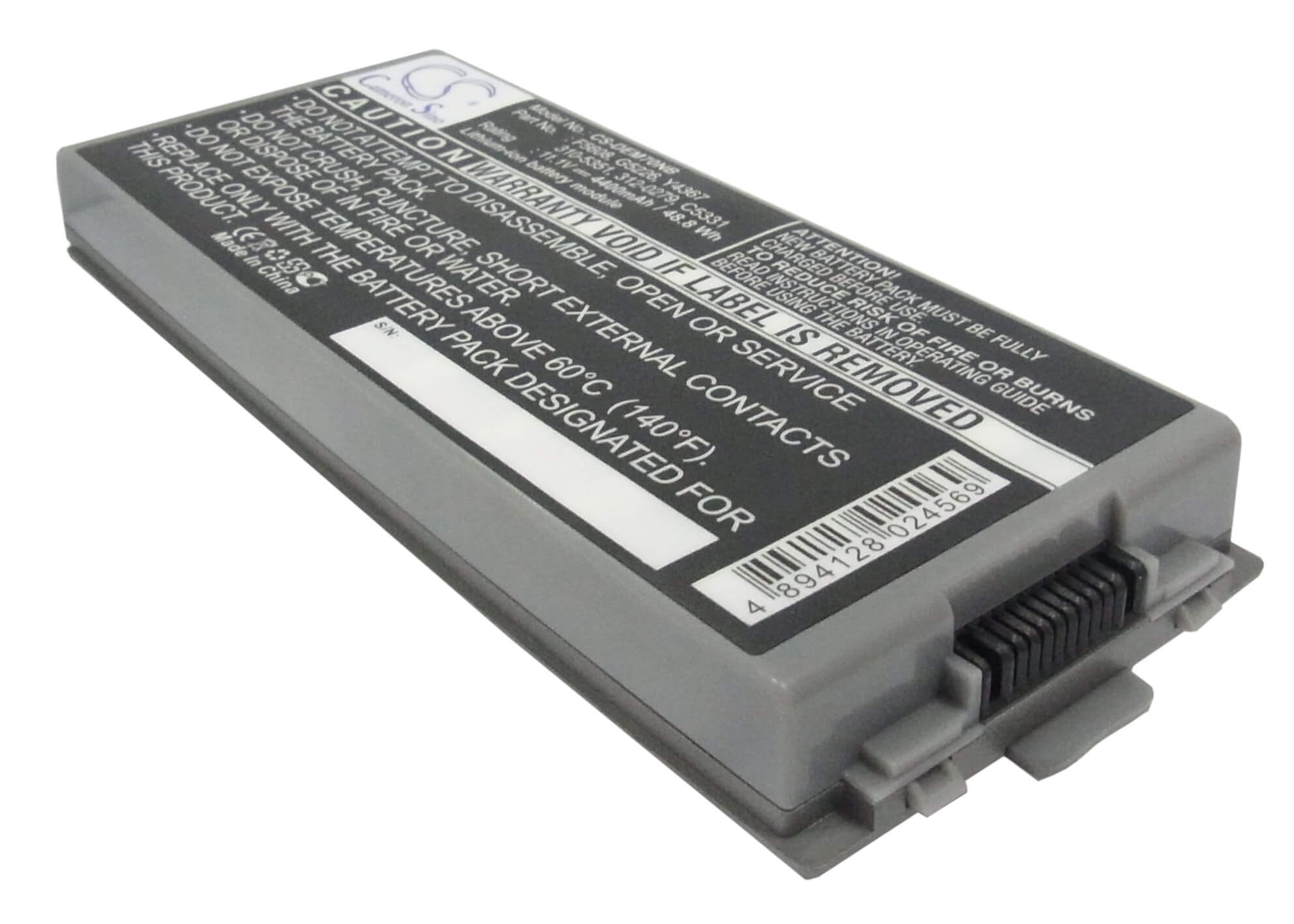 11.1V, 4400mAh, Li-ion Battery fits Dell, Latitude D810, Precision M70, 48.84Wh