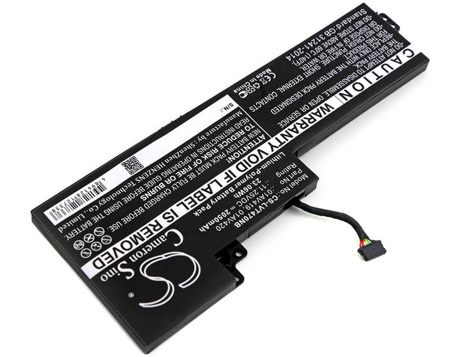 11.25V, 2050mAh, Li-Polymer Battery fits Lenovo, Thinkpad A285, Thinkpad A285(02cd), 23.0625Wh