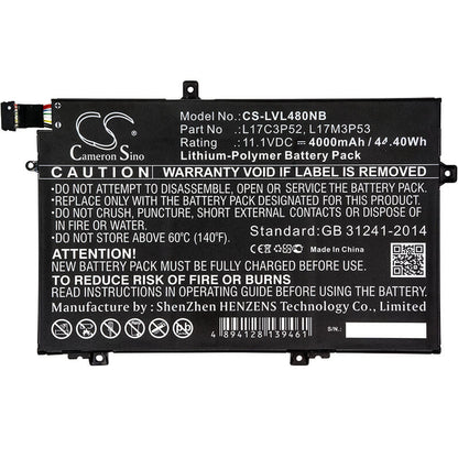 11.1V, 4000mAh, Li-Polymer Battery fits Lenovo, 20ls0015uk, 20ls0016mh, 44.4Wh