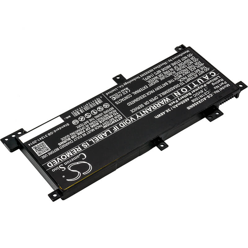 7.6V, 4800mAh, Li-Polymer Battery fits Asus, R457ua, R457ua-fa135t, 36.48Wh