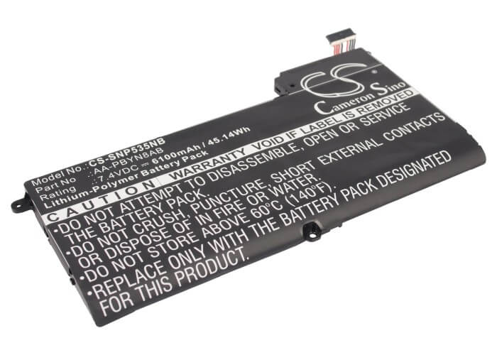 7.4V, 6100mAh, Li-Polymer Battery fits Samsung, 530u4b-s03, 530u4c-a01, 45.14Wh
