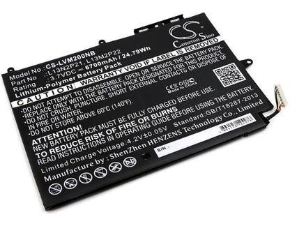 3.7V, 6700mAh, Li-Polymer Battery fits Lenovo, Miix 2, Miix 2 10, 24.79Wh