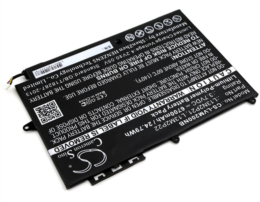 3.7V, 6700mAh, Li-Polymer Battery fits Lenovo, Miix 2, Miix 2 10, 24.79Wh