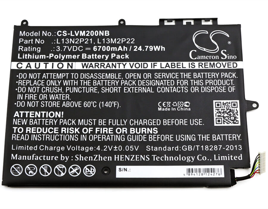 3.7V, 6700mAh, Li-Polymer Battery fits Lenovo, Miix 2, Miix 2 10, 24.79Wh